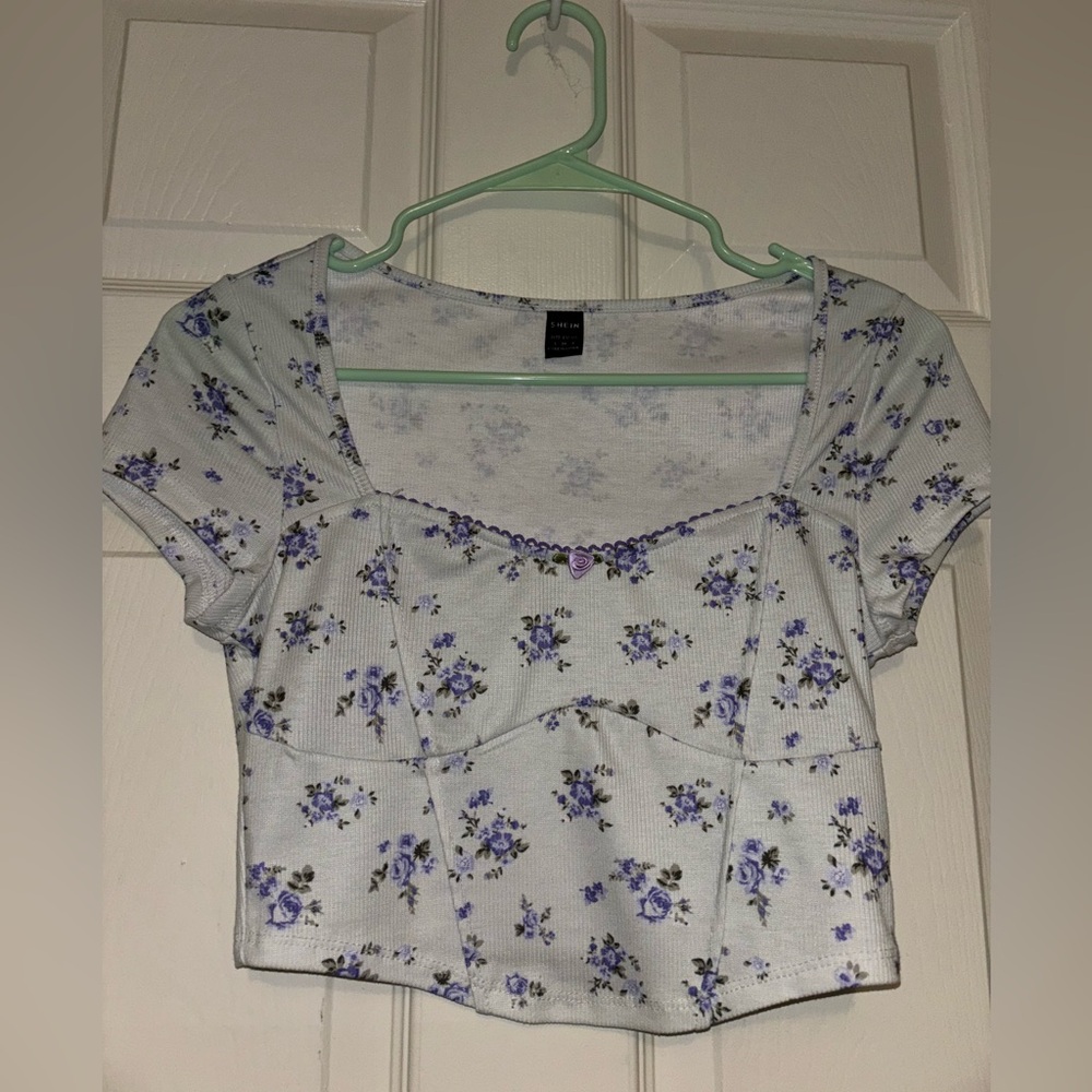 SHEIN floral print crop top